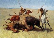 Frederic Remington The Buffalo Hunt china oil painting reproduction